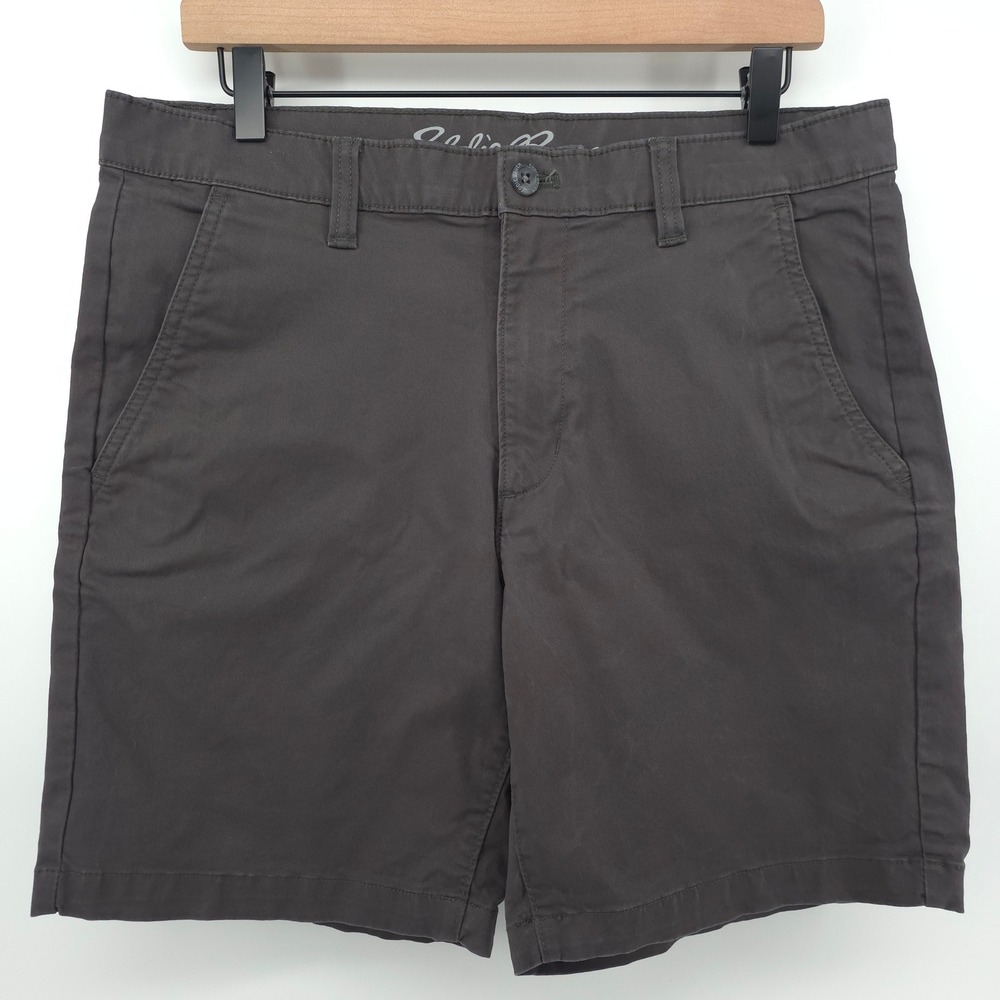 Eddie Bauer Legend Wash Mens Slim Chino Shorts 33 Brown Stretch Casual